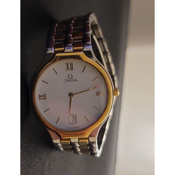 Omega Deville Watch Round Quartz White Date Swiss Made Vintage - Picture 3 of 8